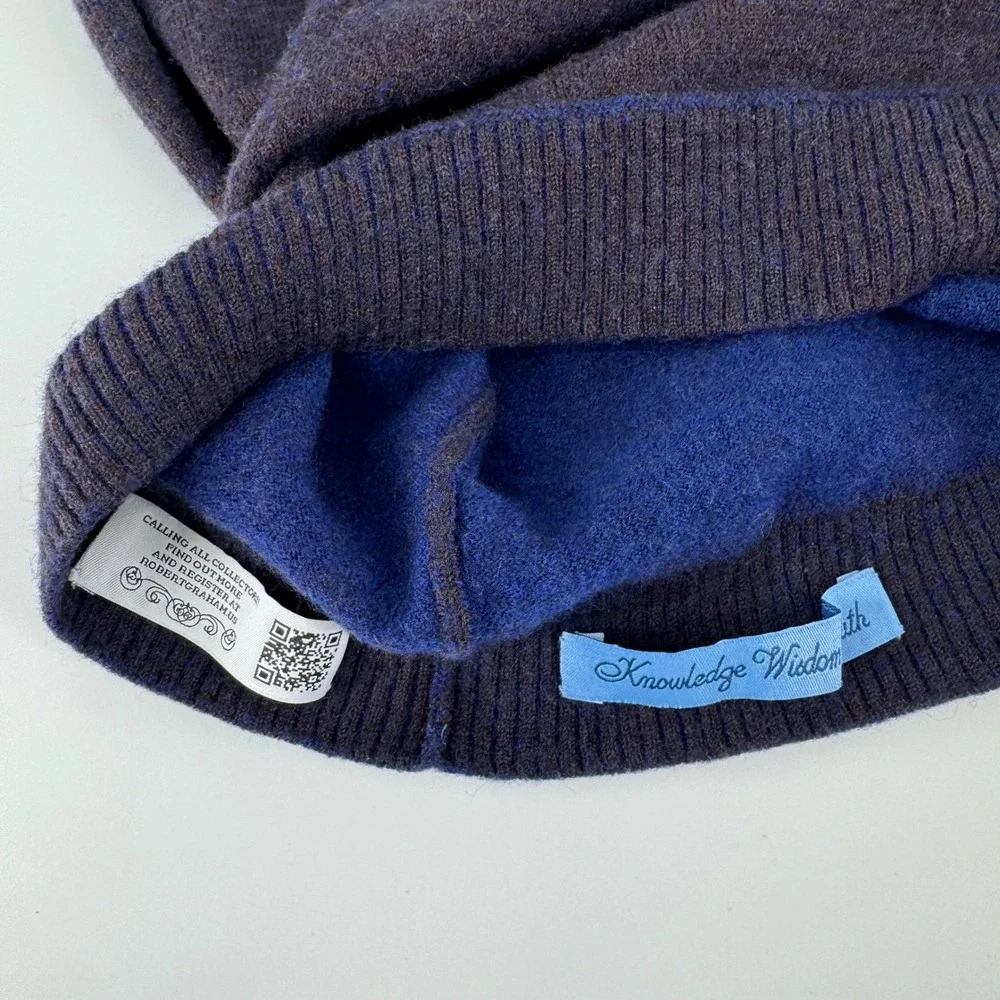 Robert Graham Quarter Zip Sweater Mens XL‎ Blue Wool Blend Classic Fit